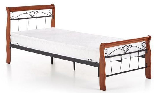Single Bed East Benevento | size: Length: 204cm, Width: 93cm, Height: 91cm | color: Black/cherry wood | image: 1 | variant: 1006667