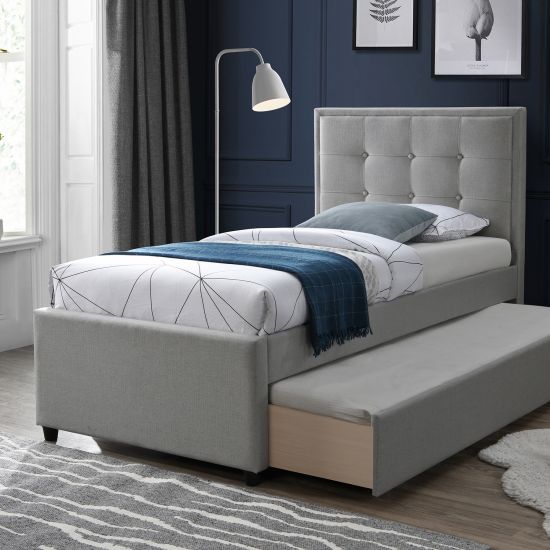 Single Bed East Esher | size: Length: 215.5cm, Width: 98cm, Height: 117.5cm | color: Gray | image: 2 | variant: 1005202