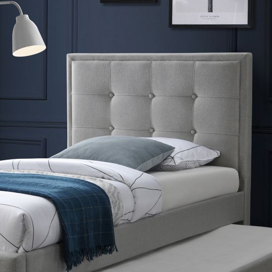 Single Bed East Esher | size: Length: 215.5cm, Width: 98cm, Height: 117.5cm | color: Gray | image: 3 | variant: 1005202