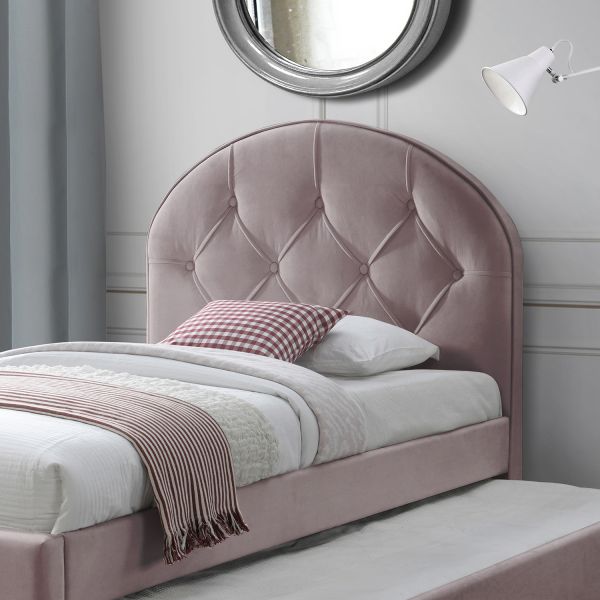Single Bed East Weybridge | size: Length: 215.5cm, Width: 98cm, Height: 117.5cm | color: Pink | image: 3 | variant: 1005200