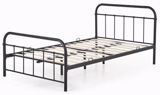 Single Bed Montreal | size: Length: 209cm, Width: 124cm, Height: 93cm | color: Black | image: 3 | variant: 1003415
