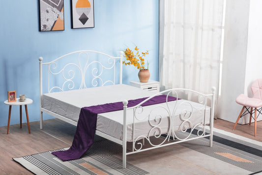 Single Bed Moscow | size: Length: 209cm, Width: 124cm, Height: 93cm | color: White | image: 1 | variant: 1003418
