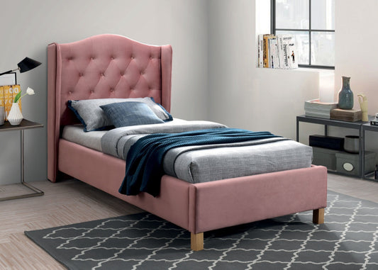 Single Bed Newark | size: Length: 216cm, Width: 108cm, Height: 124cm | color: Pink | image: 1 | variant: 1004581