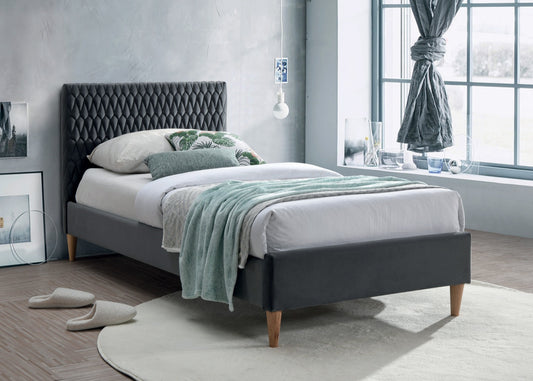 Single Bed Northwich | size: Length: 212cm, Width: 96cm, Height: 96cm | color: Gray | image: 1 | variant: 1004584