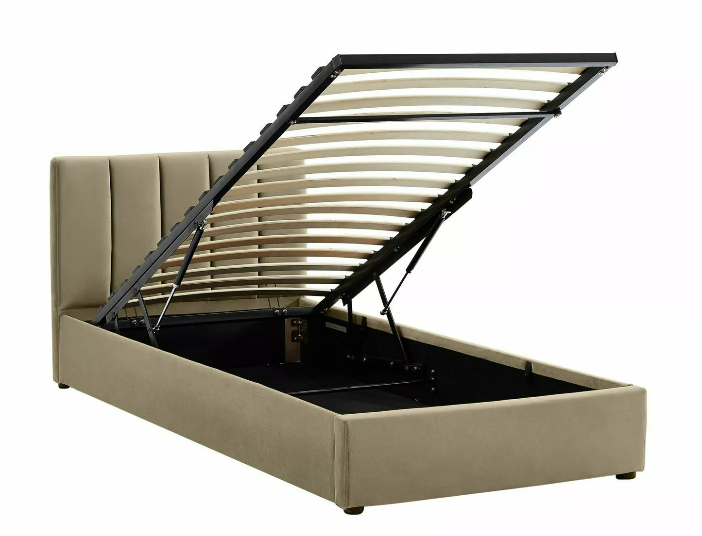 Single Bed St Neots | size: Length: 215cm, Width: 97cm, Height: 79cm | color: Beige | image: 2 | variant: 1004603