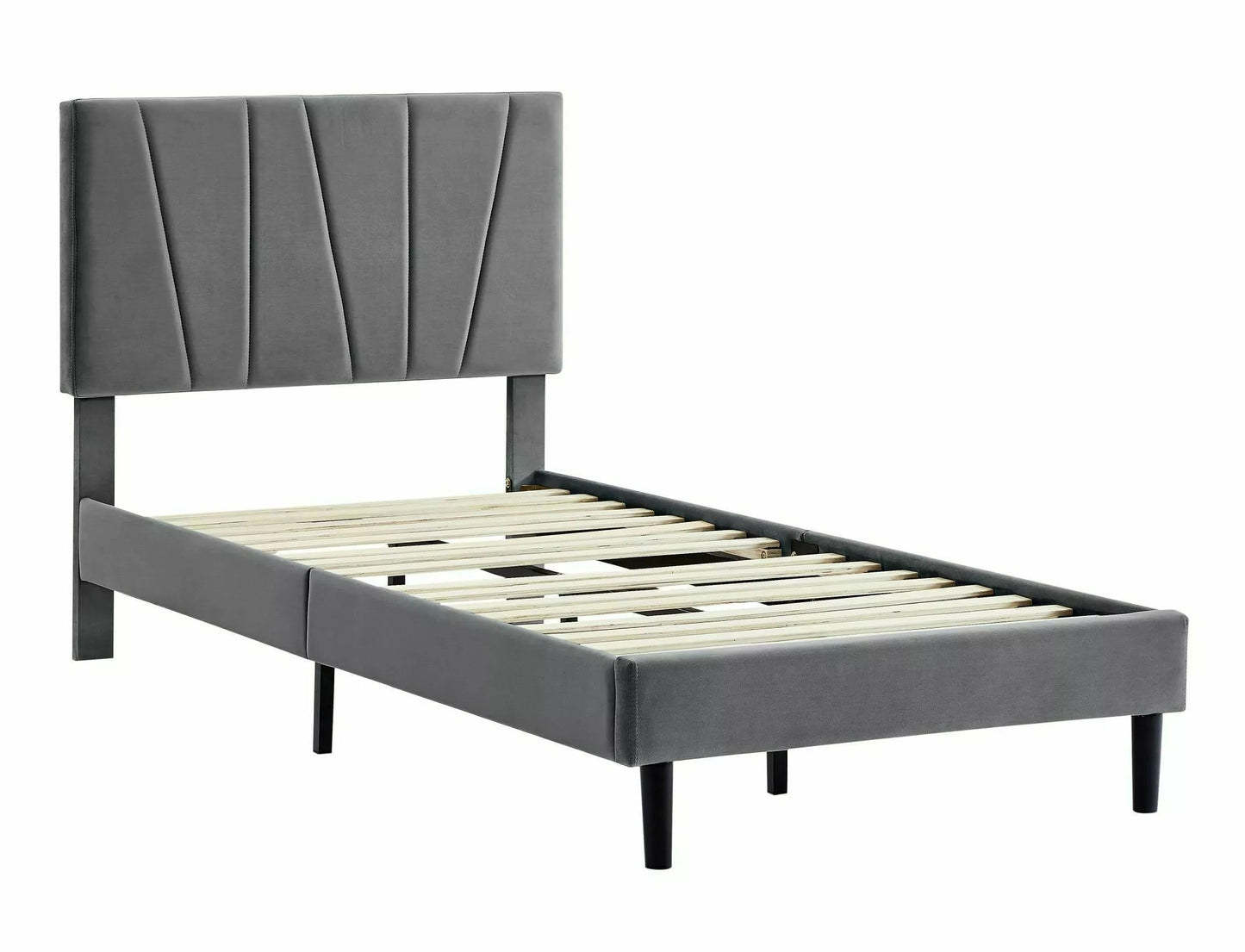 Single Bed Uckfield | size: Length: 214cm, Width: 101cm, Height: 102cm | color: Gray | image: 1 | variant: 1004598