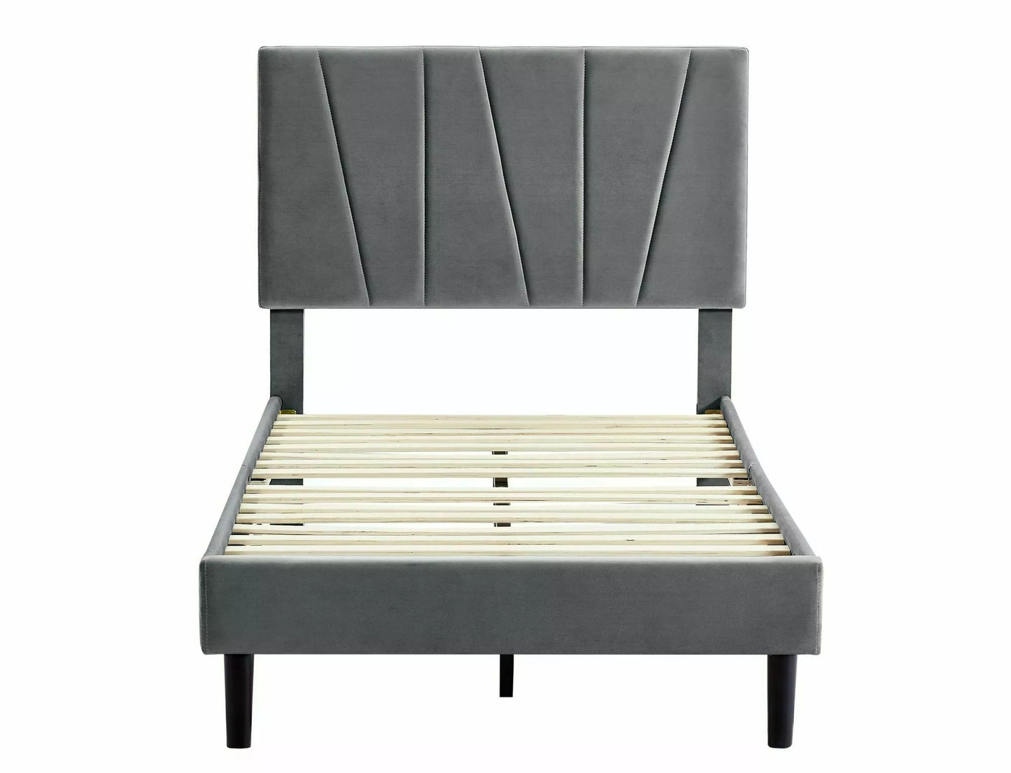 Single Bed Uckfield | size: Length: 214cm, Width: 101cm, Height: 102cm | color: Gray | image: 2 | variant: 1004598
