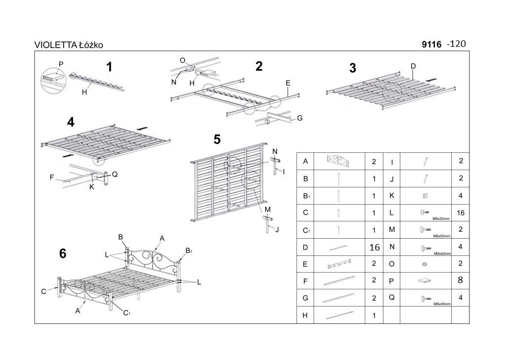 Single Bed Violetta | size: Length: 210cm, Width: 123cm, Height: 96cm | color: Black/Cherry wood | image: 2 | variant: 1011682