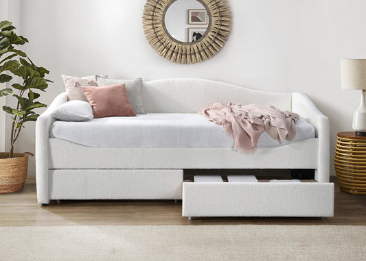 Single Bed West Belgrade | size: Length: 216cm, Width: 99cm, Height: 94cm | color: Beige | image: 0 | variant: 1007584