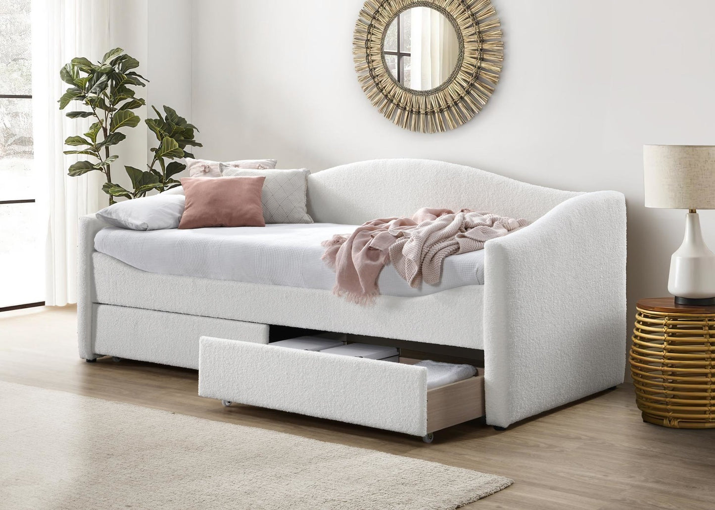 Single Bed West Belgrade | size: Length: 216cm, Width: 99cm, Height: 94cm | color: Beige | image: 3 | variant: 1007584