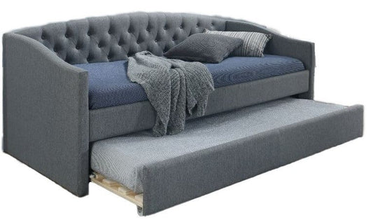 Single Bed West Vienna | size: Length: 214cm, Width: 100cm, Height: 92cm | color: Gray | image: 1 | variant: 1007604