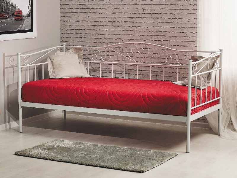 Single Bed Wickford | size: Length: 208cm, Width: 96cm, Height: 100cm | color: White | image: 2 | variant: 1004576