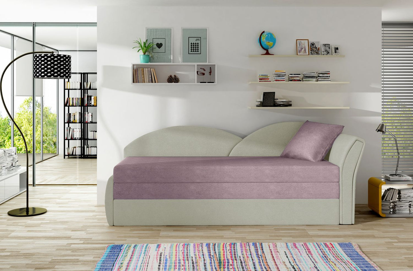 Sleeper Sofa Aga 16 | size: Width: 80cm, Height: 77cm, Depth: 218cm | color: Nubuk/Soro | image: 1 | variant: 1017134