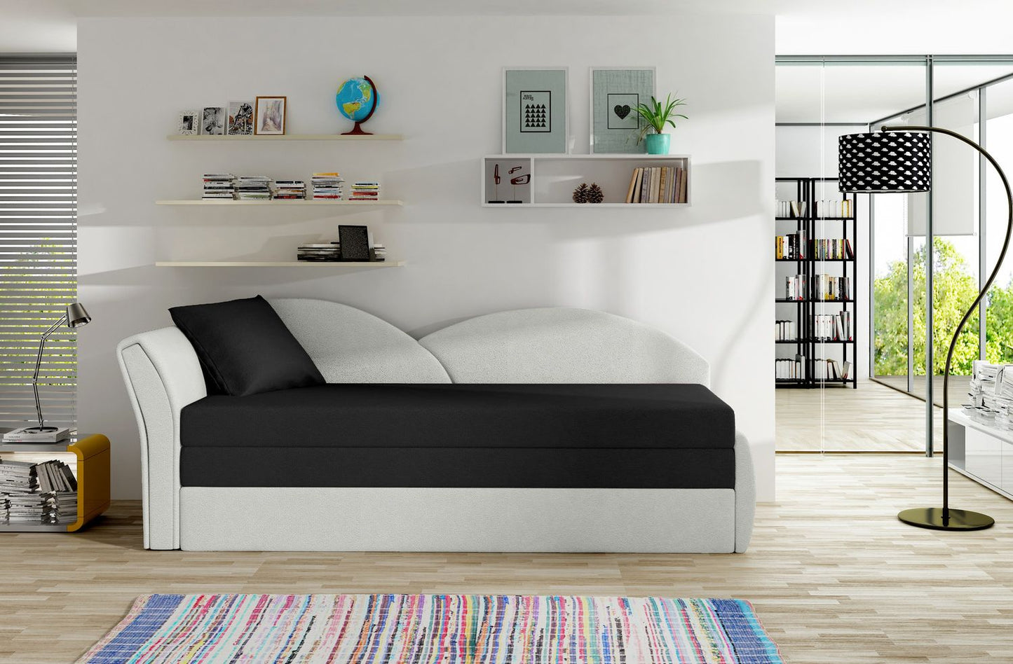 Sleeper Sofa Aga 25 | size: Width: 80cm, Height: 77cm, Depth: 218cm | color: Alova/Pdp | image: 1 | variant: 1017143