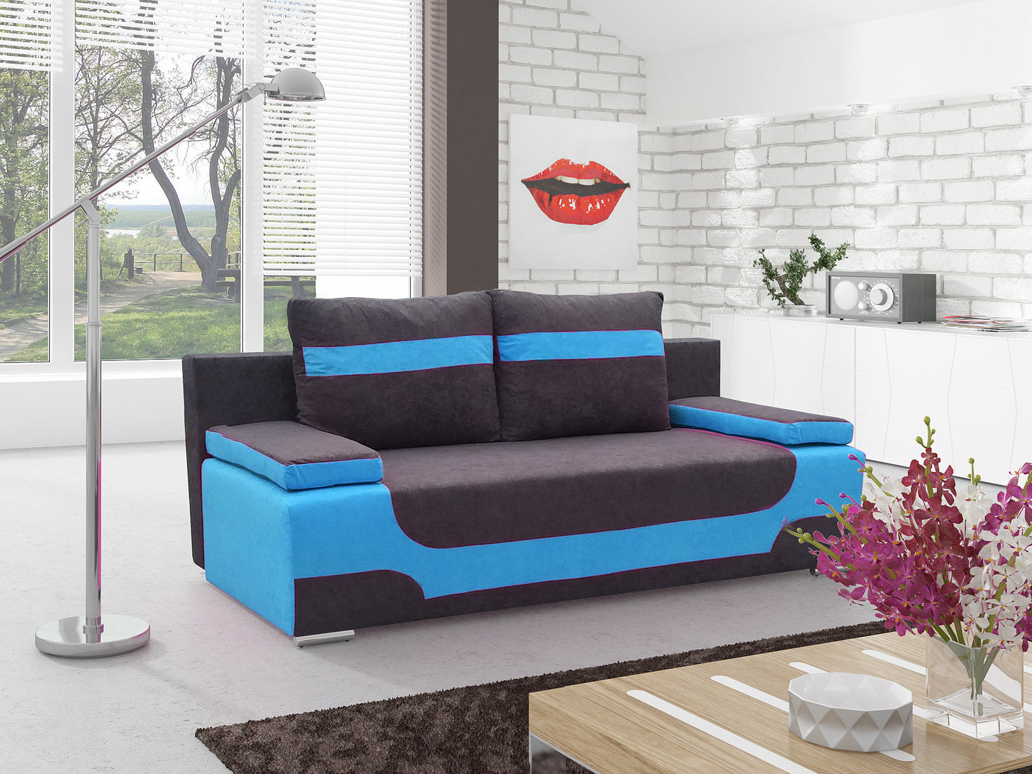 Sleeper Sofa Area 1 | size: Width: 92cm, Height: 73cm, Depth: 200cm | color: Alova | image: 1 | variant: 1017145