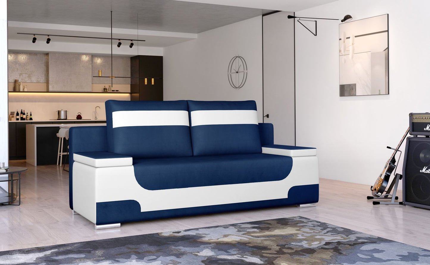 Sleeper Sofa Area 10 | size: Width: 92cm, Height: 73cm, Depth: 200cm | color: Kronos/Soft | image: 1 | variant: 1017154