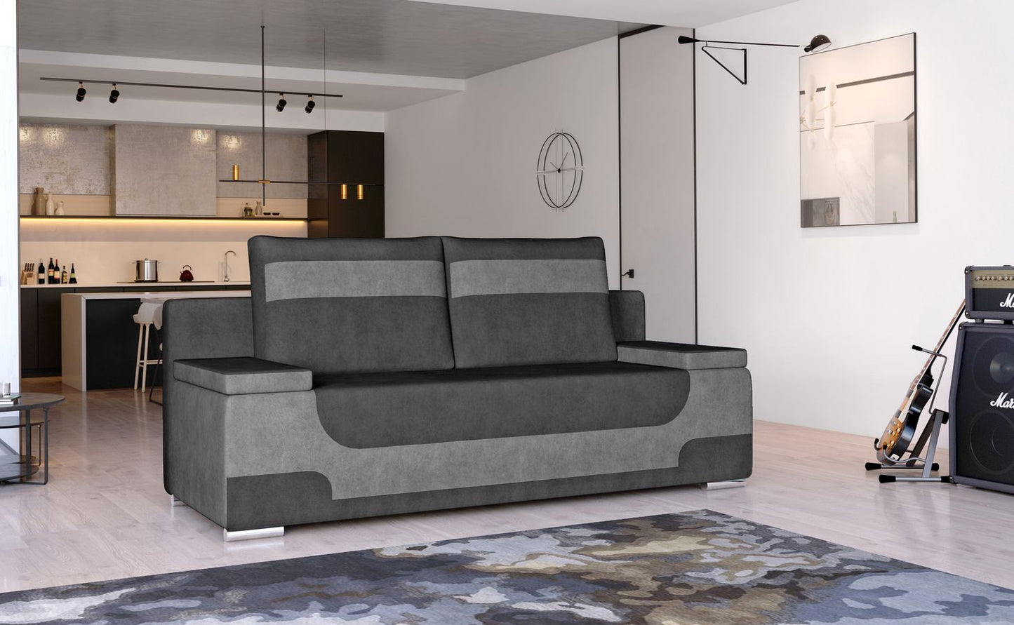 Sleeper Sofa Area 12 | size: Width: 92cm, Height: 73cm, Depth: 200cm | color: Dora | image: 1 | variant: 1017156