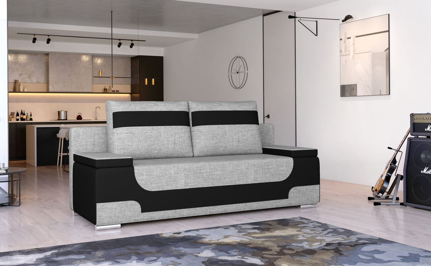 Sleeper Sofa Area 17 | size: Width: 92cm, Height: 73cm, Depth: 200cm | color: Sawana/Soft | image: 1 | variant: 1017161