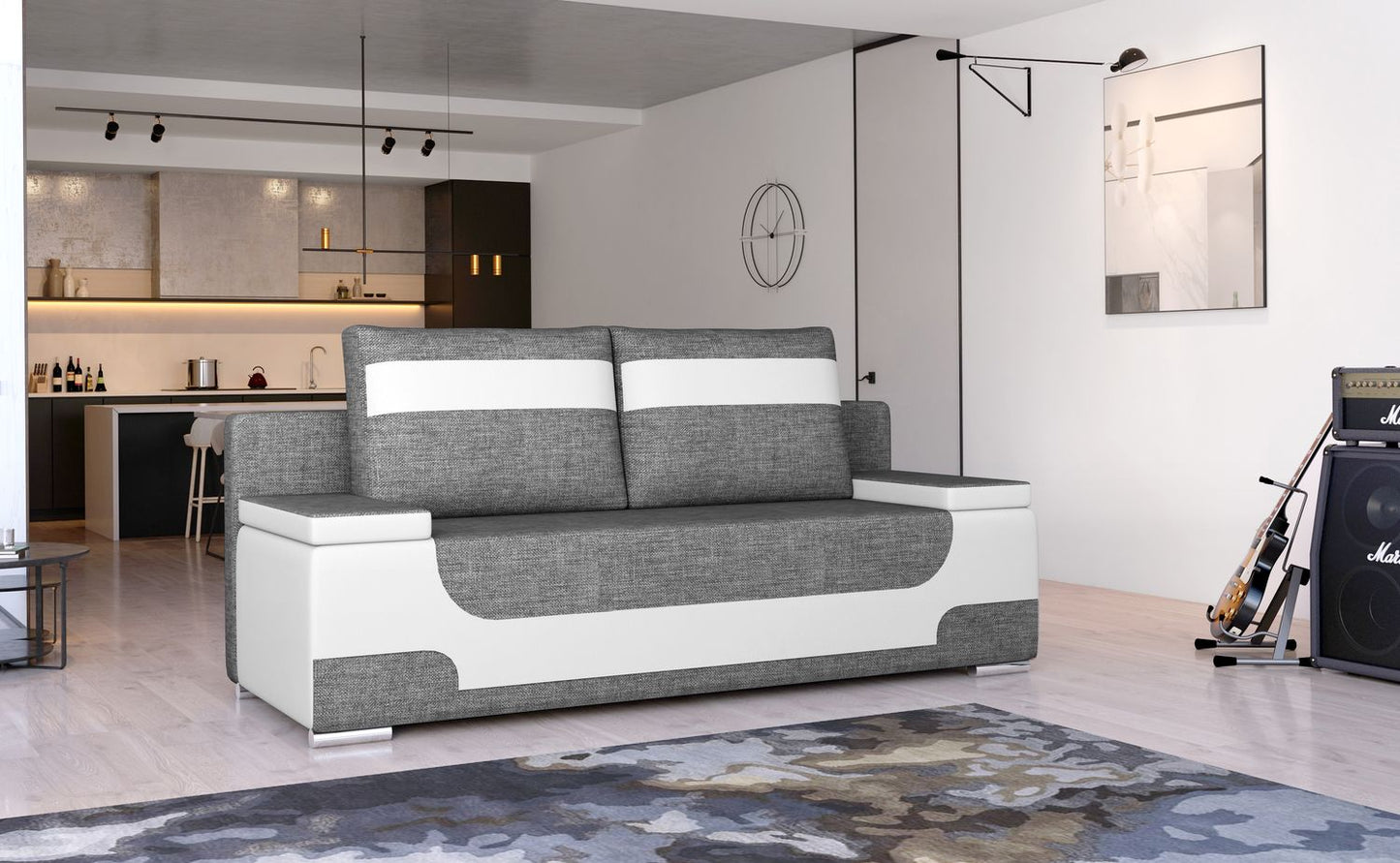 Sleeper Sofa Area 2 | size: Width: 92cm, Height: 73cm, Depth: 200cm | color: Sawana/Soft | image: 1 | variant: 1017146