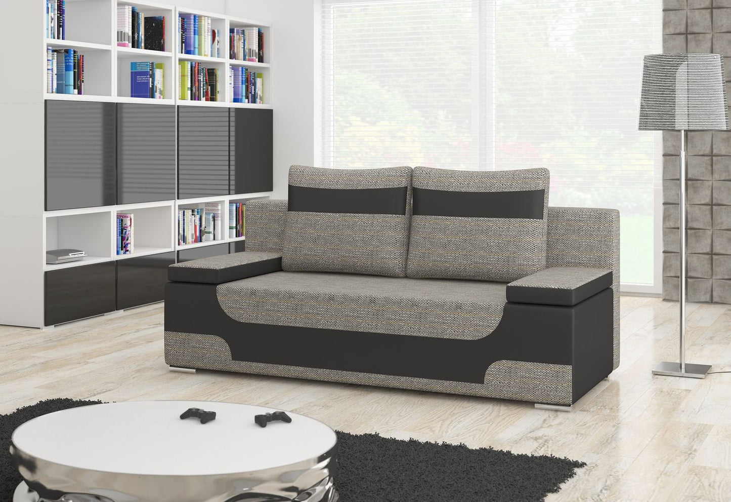 Sleeper Sofa Area 4 | size: Width: 92cm, Height: 73cm, Depth: 200cm | color: Berlin/Soft | image: 1 | variant: 1017148
