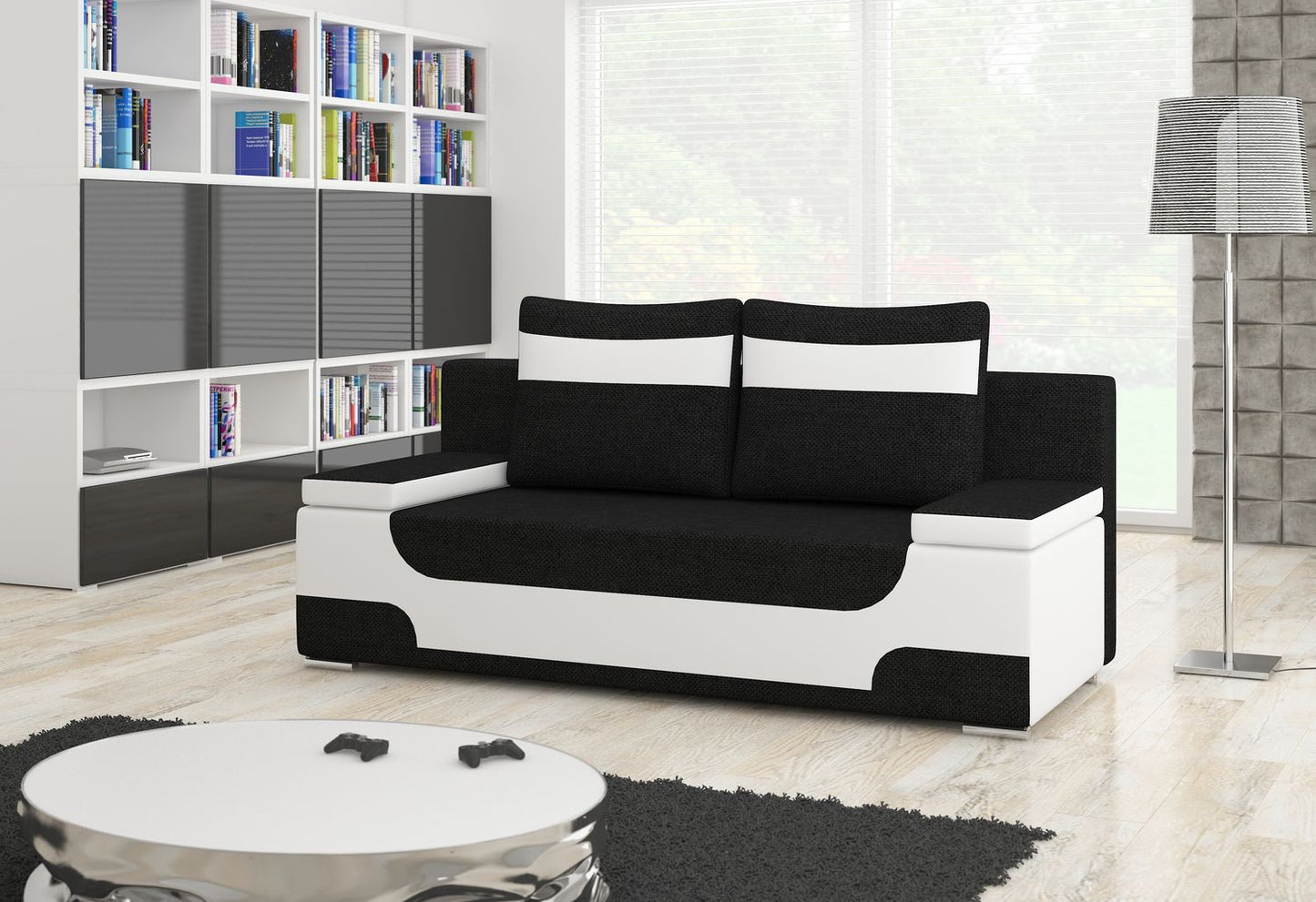 Sleeper Sofa Area 5 | size: Width: 92cm, Height: 73cm, Depth: 200cm | color: Sawana/Soft | image: 1 | variant: 1017149