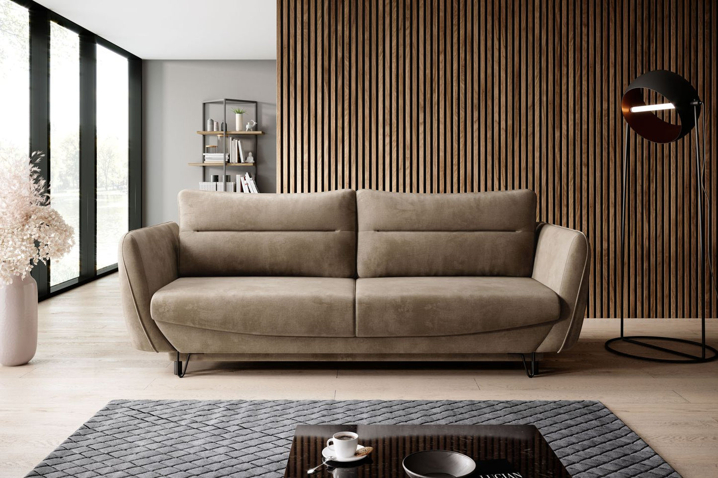 Sleeper Sofa Charlotte 21 | size: Width: 95cm, Height: 90cm, Depth: 236cm | color: Nube | image: 1 | variant: 1018086