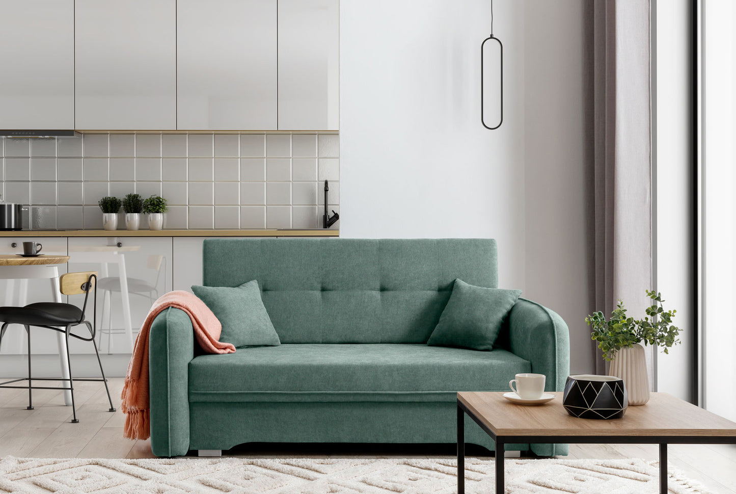 Sleeper Sofa Laine 4 | size: Width: 105cm, Height: 75cm, Depth: 155cm | color: Poco | image: 1 | variant: 1017292