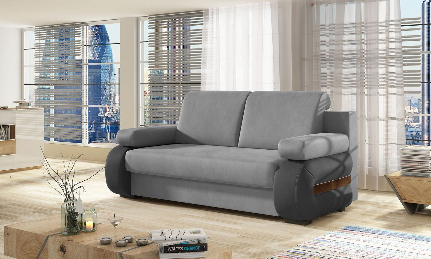 Sleeper Sofa Laura 19 | size: Width: 56cm, Height: 84cm, Depth: 202cm | color: Monolith | image: 1 | variant: 1017318