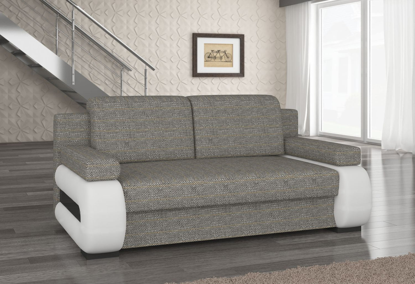 Sleeper Sofa Laura 7 | size: Width: 56cm, Height: 84cm, Depth: 202cm | color: Berlin/Soft | image: 1 | variant: 1017306