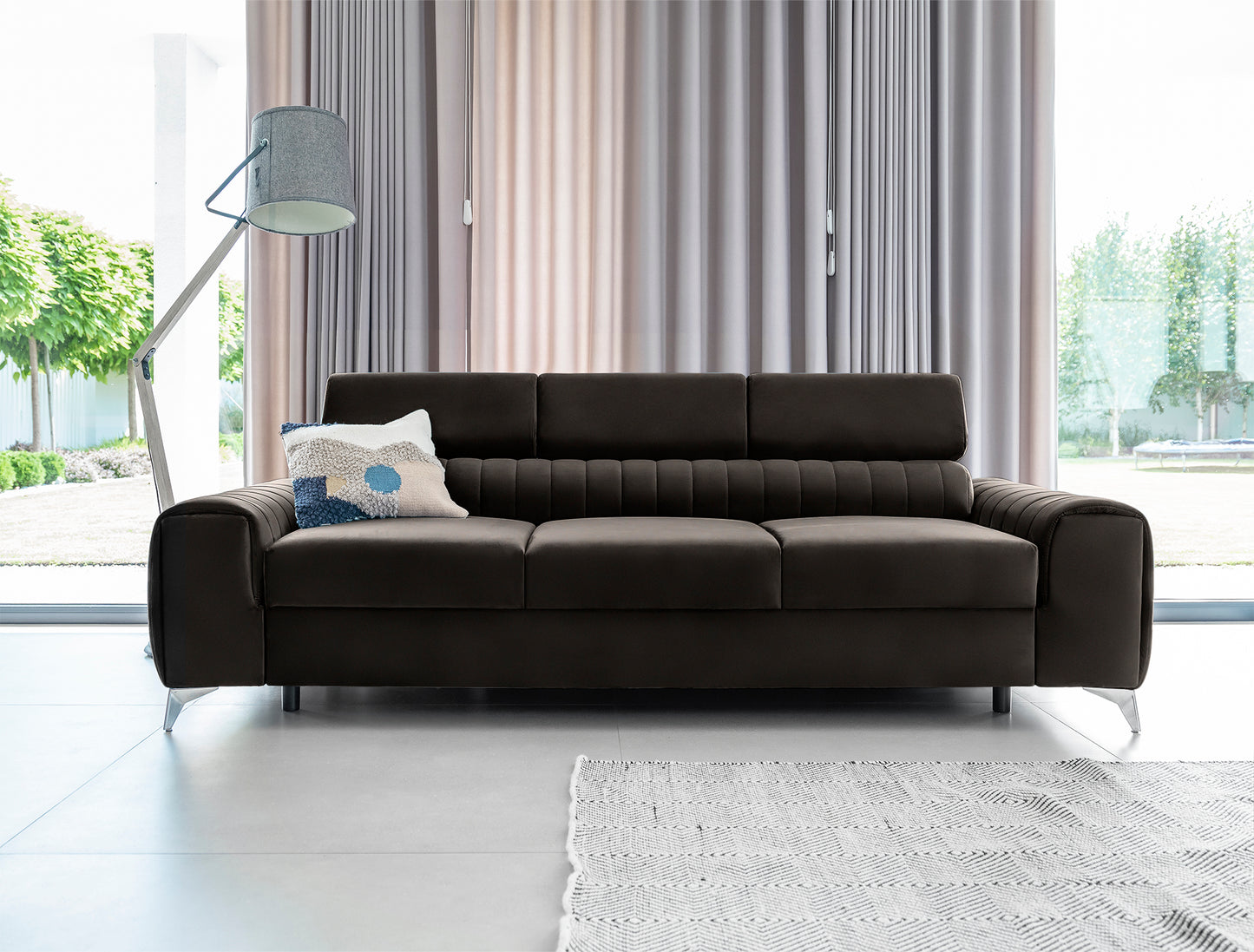 Sleeper Sofa Laurence 5 | size: Width: 97cm, Height: 105cm, Depth: 261cm | color: Nube | image: 1 | variant: 1017326