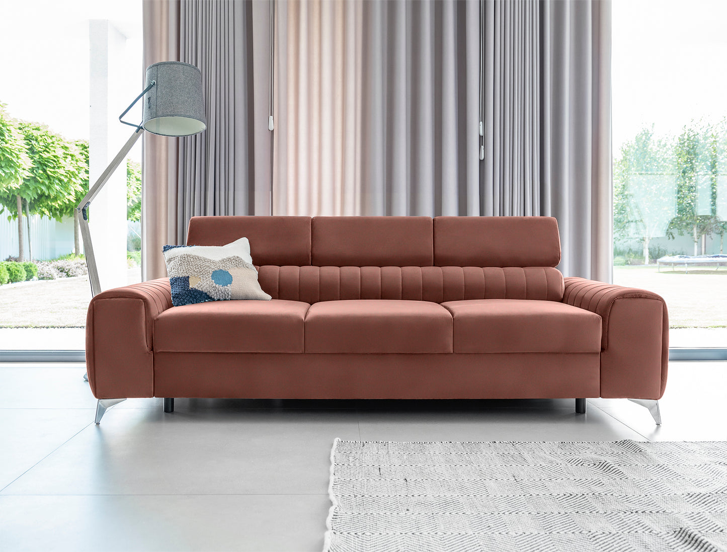Sleeper Sofa Laurence 6 | size: Width: 97cm, Height: 105cm, Depth: 261cm | color: Nube | image: 1 | variant: 1017327