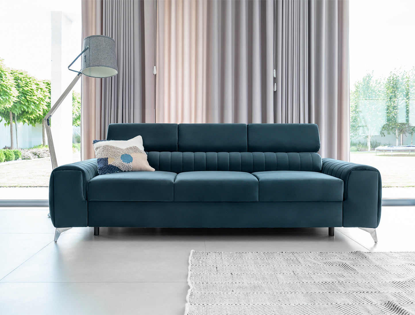 Sleeper Sofa Laurence 9 | size: Width: 97cm, Height: 105cm, Depth: 261cm | color: Nube | image: 1 | variant: 1017330