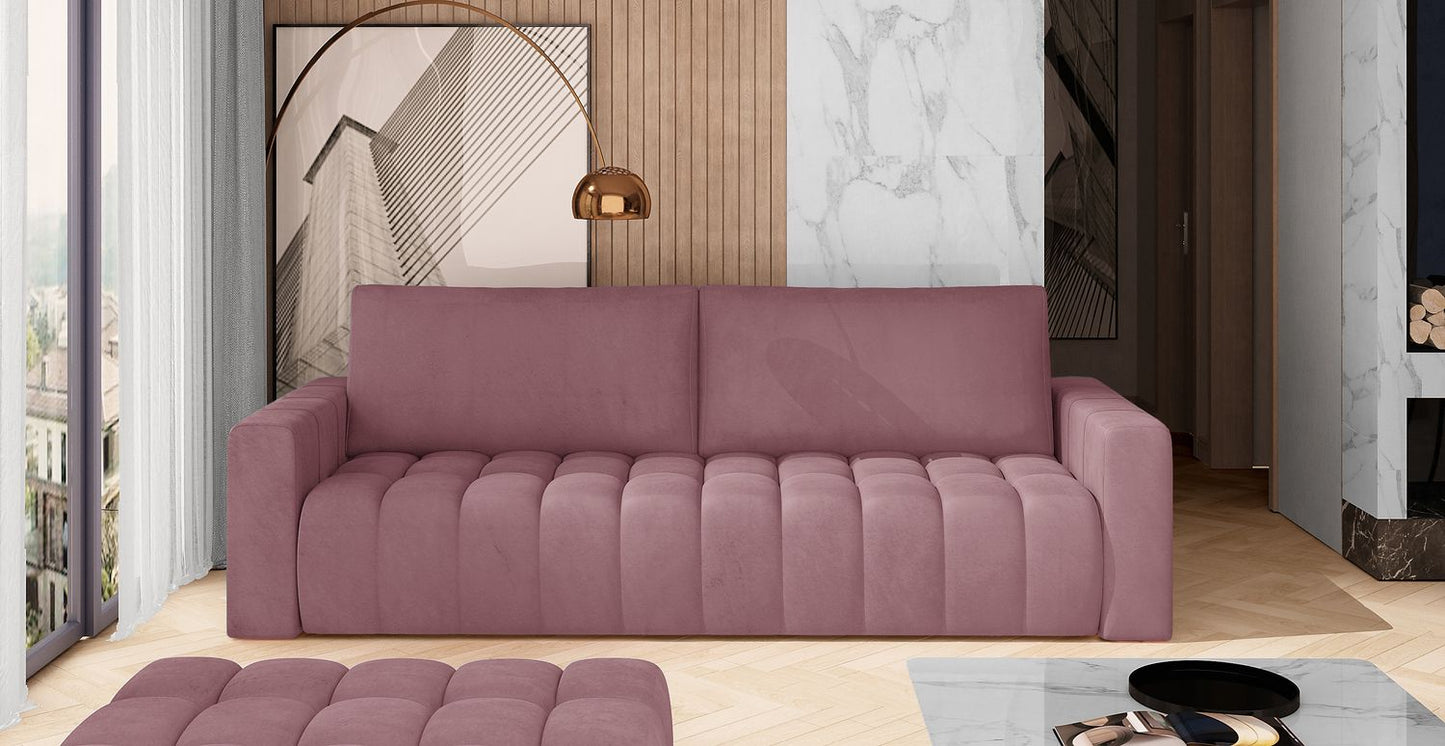 Sleeper Sofa Lazaro 12 | size: Width: 97cm, Height: 92cm, Depth: 247cm | color: Mat/Velvet | image: 1 | variant: 1017335
