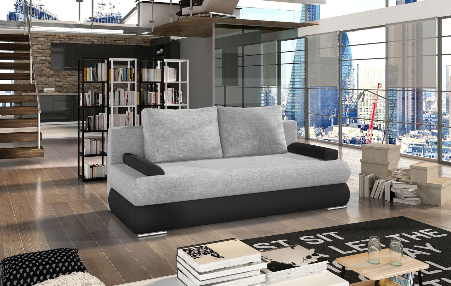 Sleeper Sofa Milo 11 | size: Width: 60cm, Height: 90cm, Depth: 213cm | color: Sawana/Soft | image: 1 | variant: 1017375