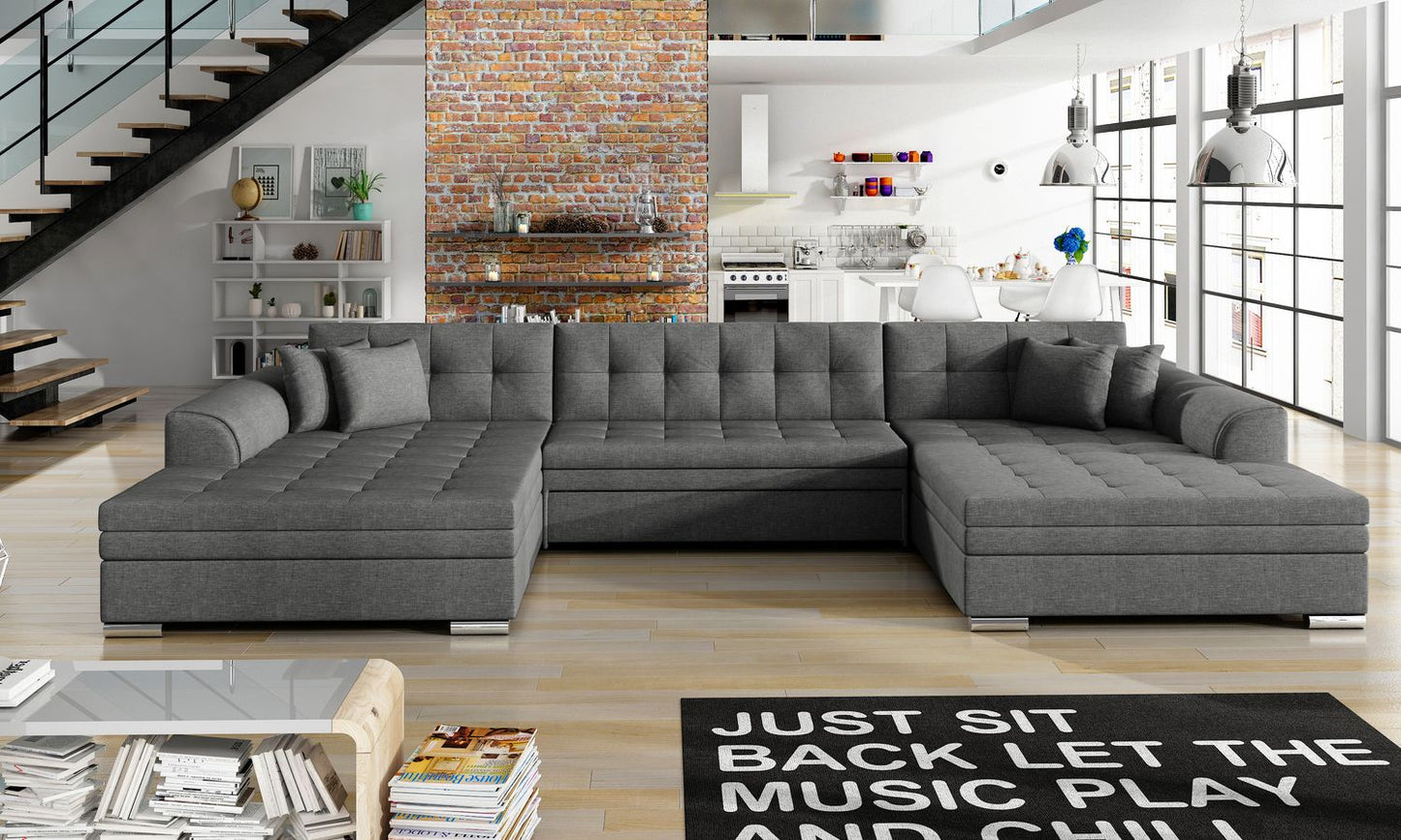 Sleeper Sofa Vento 1 | size: Width: 359cm, Height: 78cm, Depth: 165cm | color: Gray | image: 1 | variant: 1014019
