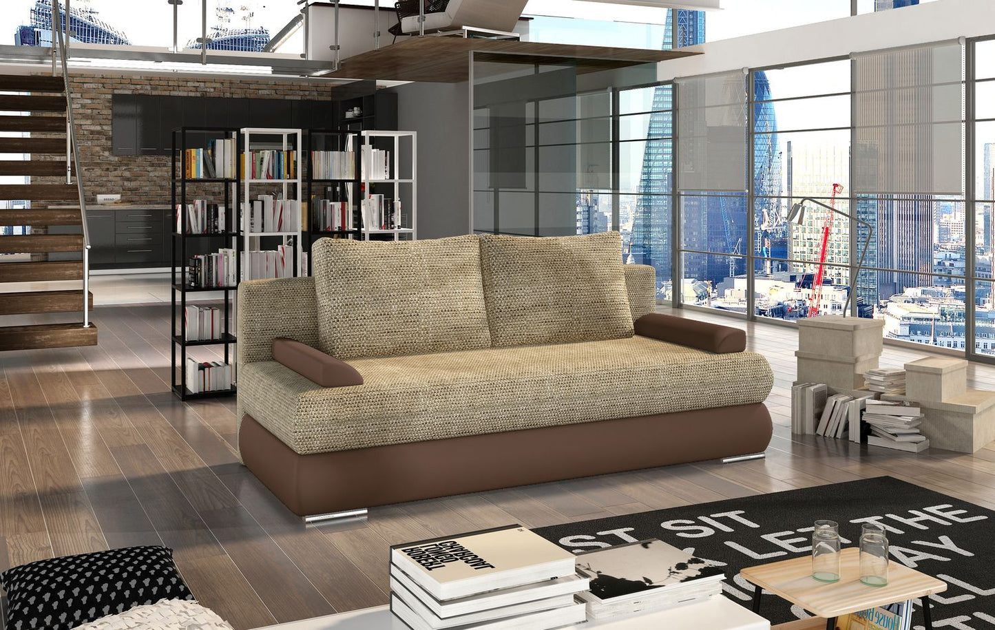 Sleeper Sofa Warwick 4 | size: Width: 60cm, Height: 90cm, Depth: 213cm | color: Berlin/Soft | image: 1 | variant: 1017959