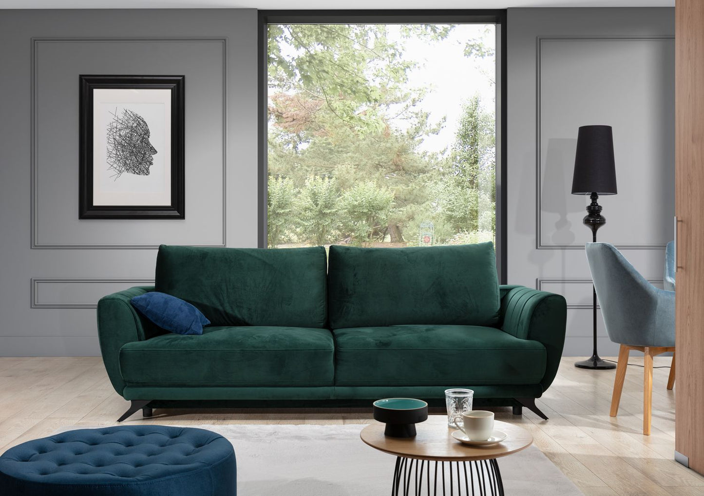 Sleeper Sofa West Chertsey 27 | size: Width: 95cm, Height: 90cm, Depth: 242cm | color: Riviera | image: 1 | variant: 1017954
