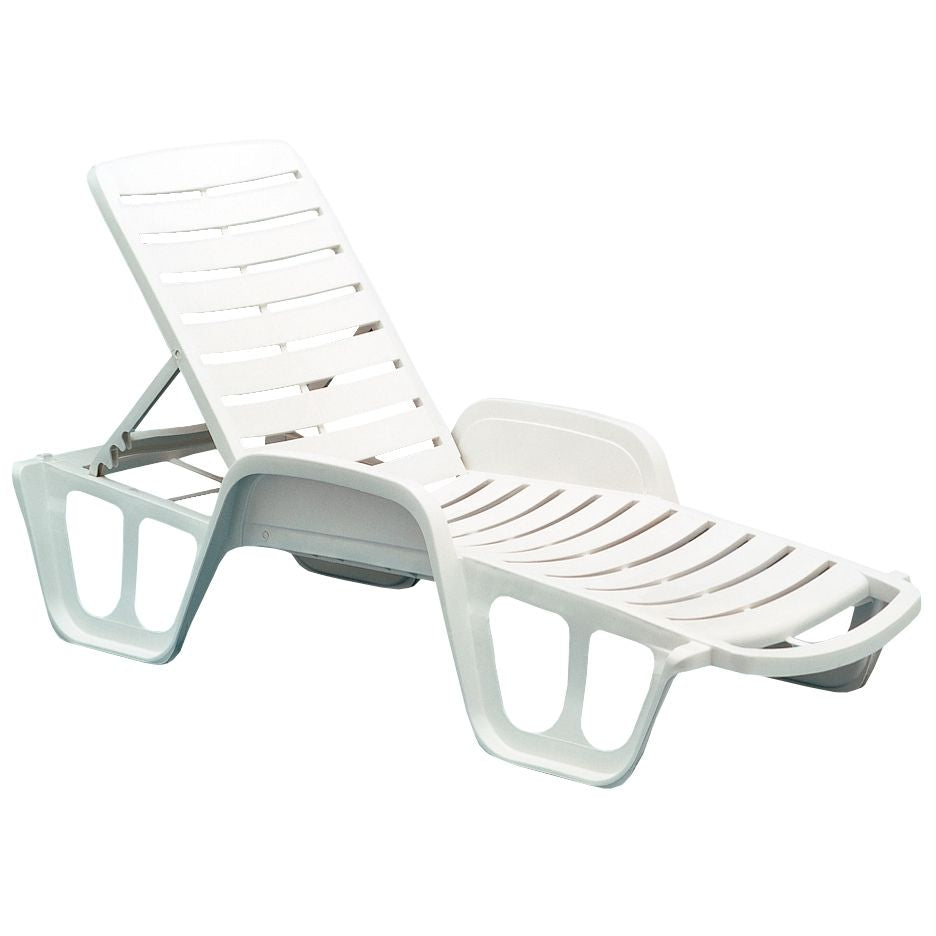 Sun Lounger Fisso | size: Length: 192cm, Width: 71cm, Height: 45cm | color: White | image: 1 | variant: 1010604