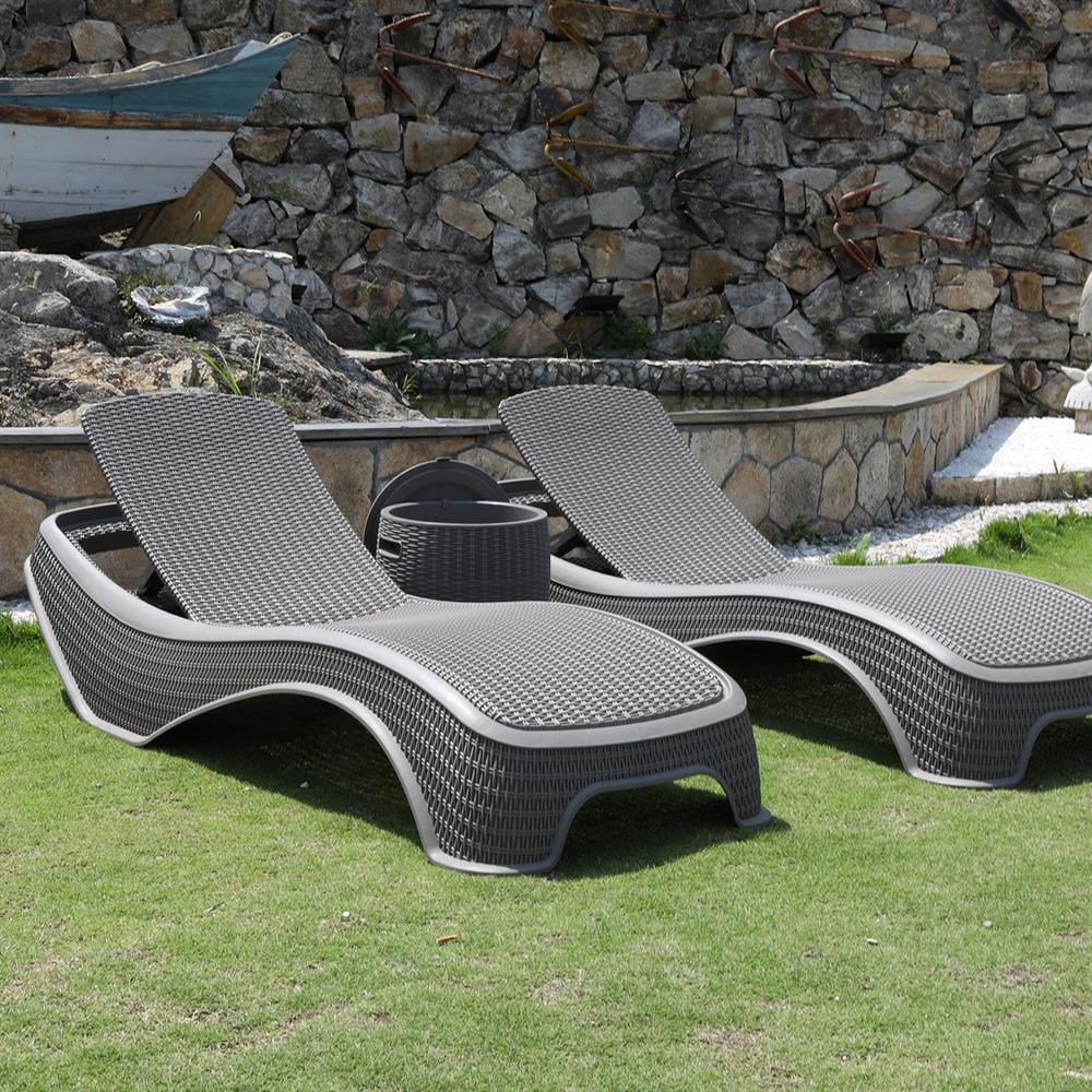 Sun Lounger Newport | size: Length: 199cm, Width: 75.5cm, Height: 43.5cm | color: Gray | image: 10 | variant: 1017724