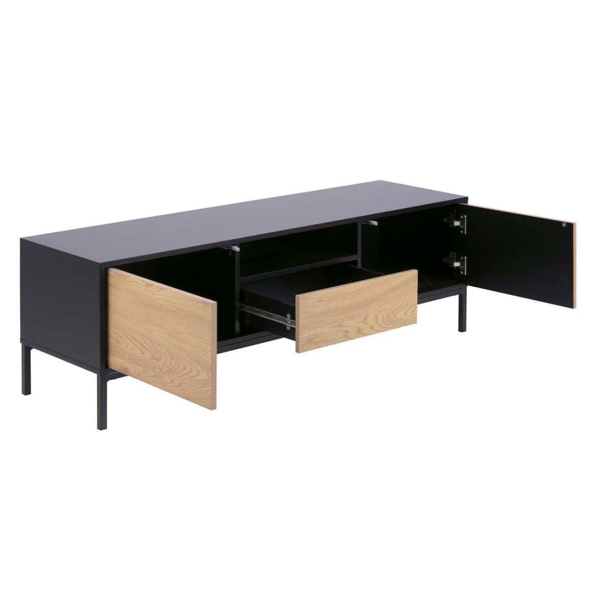 TV Table Aberystwyth | size: Length: 40cm, Width: 140cm, Height: 45cm | color: Black | image: 2 | variant: 1005045