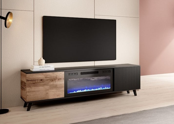 TV Table Random | size: Length: 40cm, Width: 180cm, Height: 52cm | color: Black/Oak | image: 1 | variant: 1012955