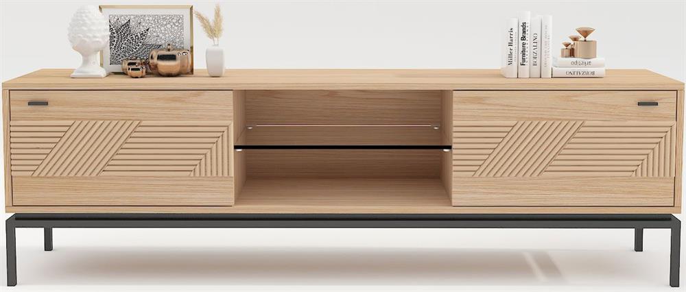 TV Table Thun | size: Length: 40cm, Width: 180cm, Height: 55cm | color: Oak | image: 2 | variant: 1006169