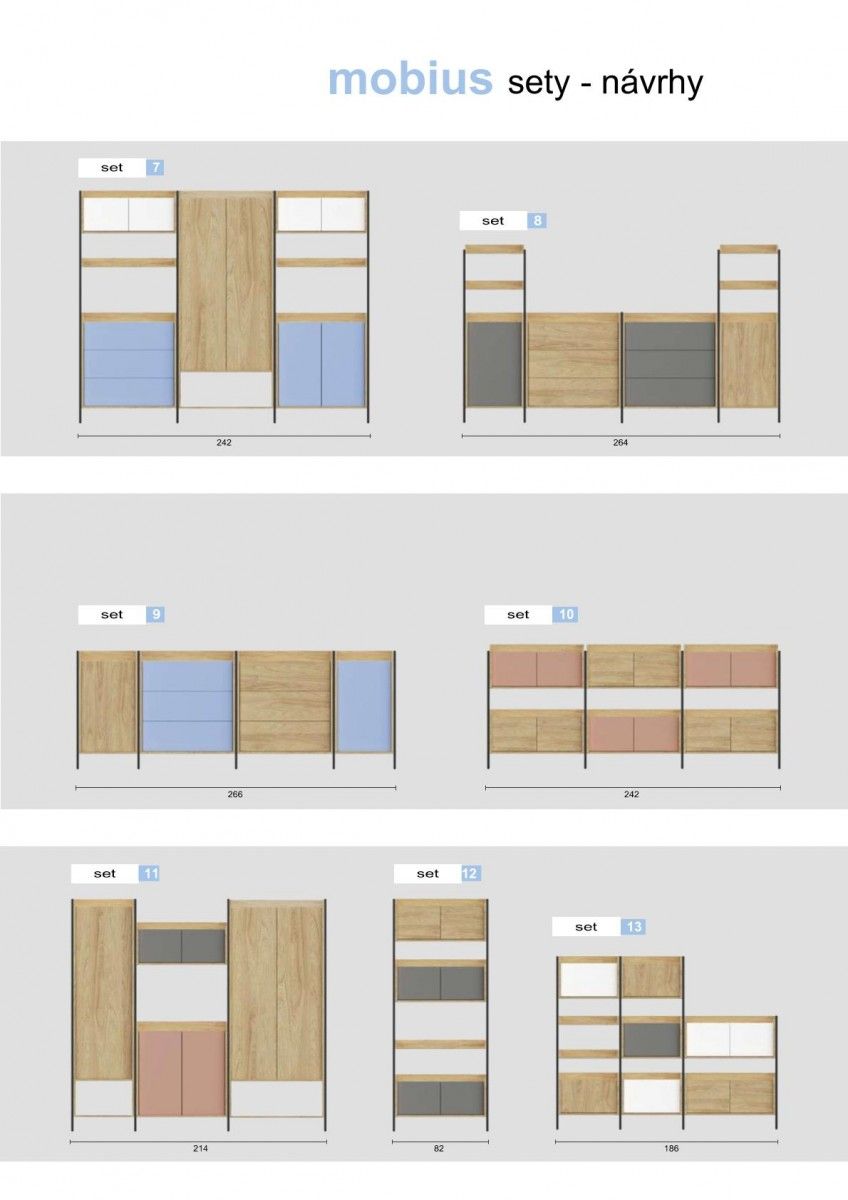 Wall Shelf Mobius 2D | size: Width: 78cm, Height: 83cm, Depth: 41cm | color: Oak/Grey | image: 6 | variant: 1000527