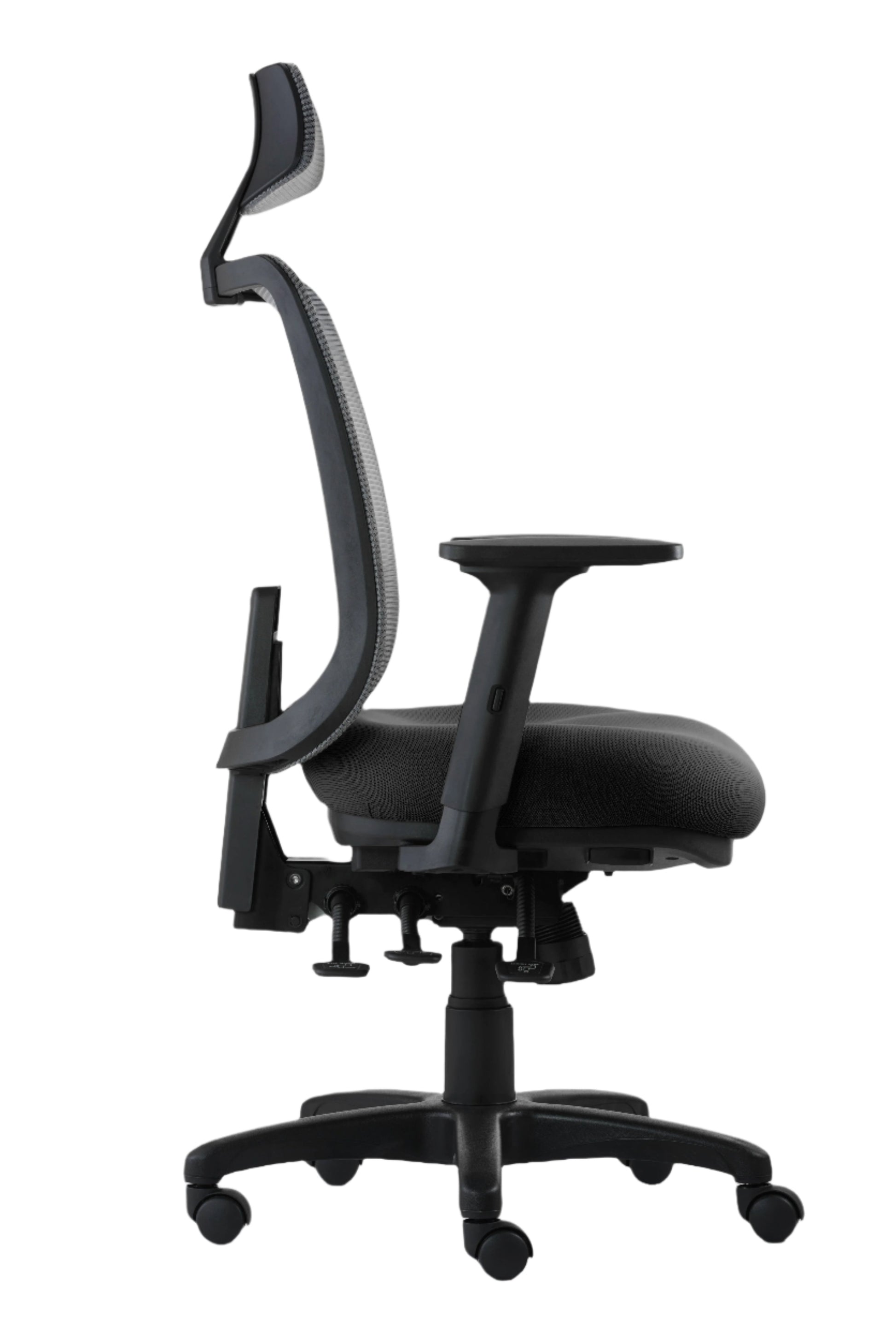 Office Chair Motto Ergo | size: Width: 65cm, Height: 135.5cm, Depth: 64cm | color: Gray | image: 5 | variant: 200004