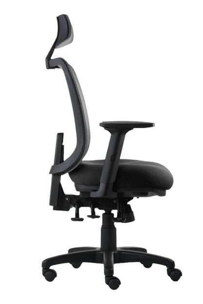 Office Chair Motto Ergo | size: Width: 65cm, Height: 135.5cm, Depth: 64cm | color: Gray | image: 5 | variant: 200004