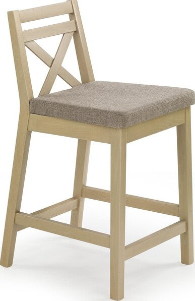 Bar Stool Borys Low | size: Length: 41cm, Width: 41cm, Height: 58-83cm, Depth: 48cm | color: Beige | image: 1 | variant: 1005481
