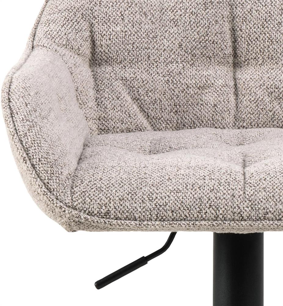 Bar Stool Brooke 1 | size: Width: 52cm, Height: 109cm, Depth: 52cm | color: Beige/Black | image: 3 | variant: 1016728