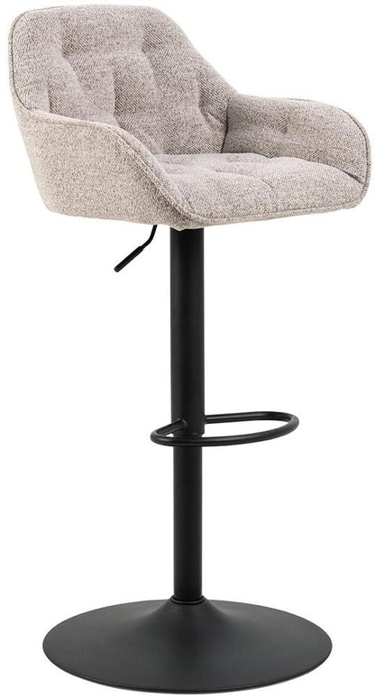 Bar Stool Brooke 1 | size: Width: 52cm, Height: 109cm, Depth: 52cm | color: Beige/Black | image: 6 | variant: 1016728