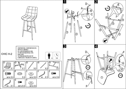 Bar Stool Chic H-2 | size: Width: 45cm, Height: 92cm, Depth: 37cm | color: Black | image: 3 | variant: 1005634
