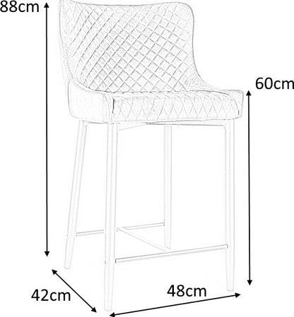 Bar Stool Colin B H-3 | size: Length: 46cm, Width: 45cm, Height: 88cm, Depth: 41cm | color: Gray | image: 5 | variant: 1012039